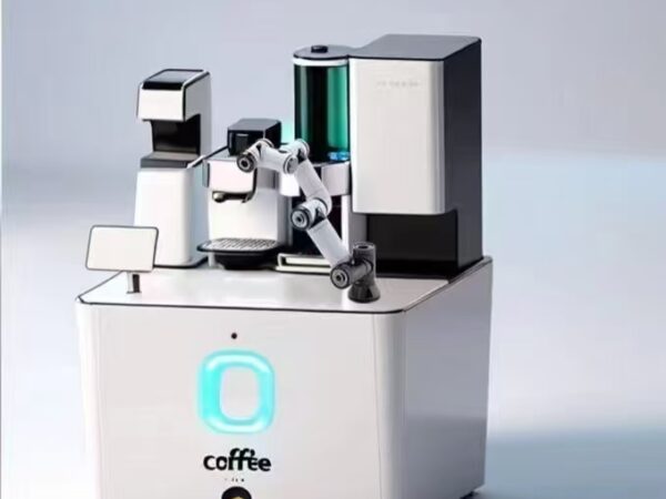 Robot coffee machine latte art